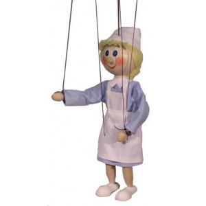 Dřevěná loutka - Zdravotní sestra, 20 cm